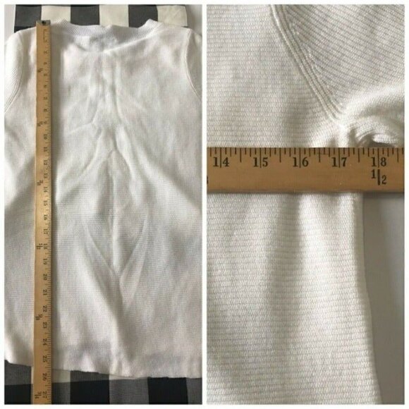 Tahari ASL Long-Sleeve Ribbed Asymmetric White Sweater,, Size M - Picture 8 of 8